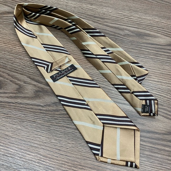 Jos A Bank Signature Taupe Stripe Tie - Picture 2 of 4